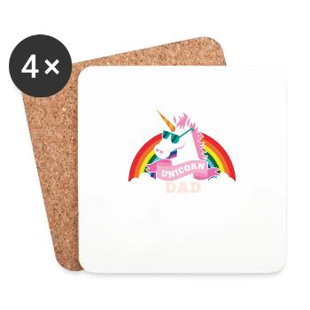 Unicorn Dad - cool sunglasses father - Coasters (set of 4) - white - Front