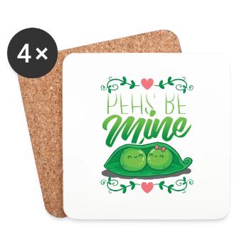 Valentine's day Vegan Vegetarian gardeners gift - Coasters (set of 4) - white - Front