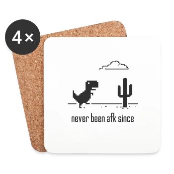 Jamais afk nerd internet wifi dino gambler - Dessous de verre (lot de 4) - blanc - Devant