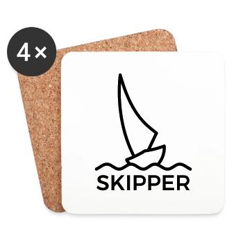 Skipper / segeln - Untersetzer (4er-Set) - Weiß - Vorne