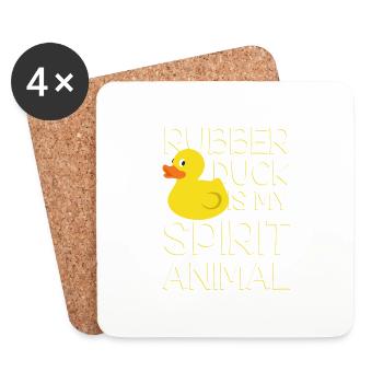 Rubber Duck is my spirit animal - Coasters (set of 4) - white - Front
