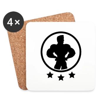 bodybuilding_ - Untersetzer (4er-Set) - Weiß - Vorne