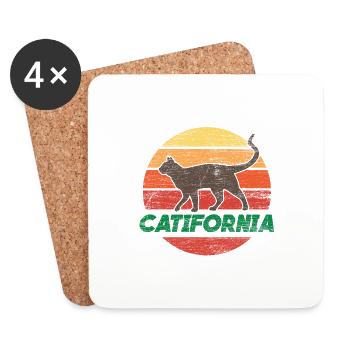 Cadeau de chat Catifornia - Dessous de verre (lot de 4) - blanc - Devant
