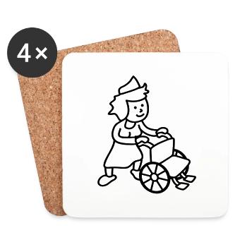 nurse_with_wheelchair - Untersetzer (4er-Set) - Weiß - Vorne