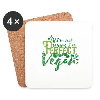 Vegetarier Herz Tier Hunger Geschenk Vegan Fleisch - Untersetzer (4er-Set) - Weiß - Vorne