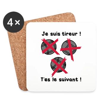 petanque tireur boule suivant2 - Dessous de verre (lot de 4) - blanc - Devant