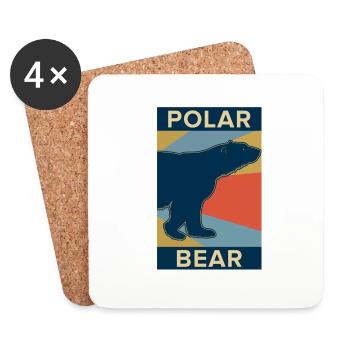 Polar bear polar bear animal gift cold nature bear - Coasters (set of 4) - white - Front