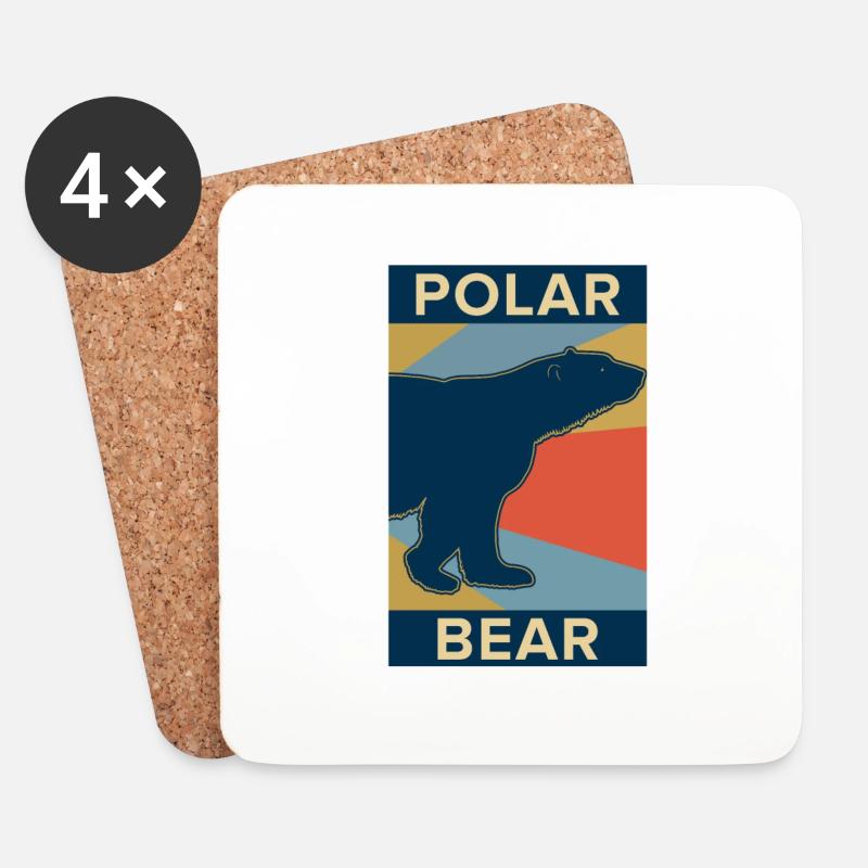 Polarbär Eisbär Tier Geschenk kalt Natur Bär - Untersetzer (4er-Set) - Weiß