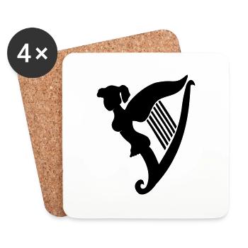 Irish Harpgirl - Coasters (set of 4) - white - Front