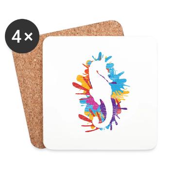 Seepferd Seepferdchen Fisch Meer Ozean Geschenk - Untersetzer (4er-Set) - Weiß - Vorne