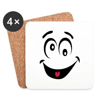 smiley dingue1 - Dessous de verre (lot de 4) - blanc - Devant