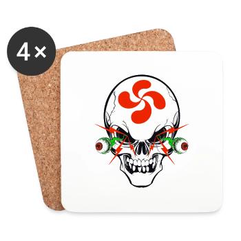basque skull - Dessous de verre (lot de 4) - blanc - Devant