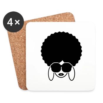 afro_queen__f1 - Untersetzer (4er-Set) - Weiß - Vorne