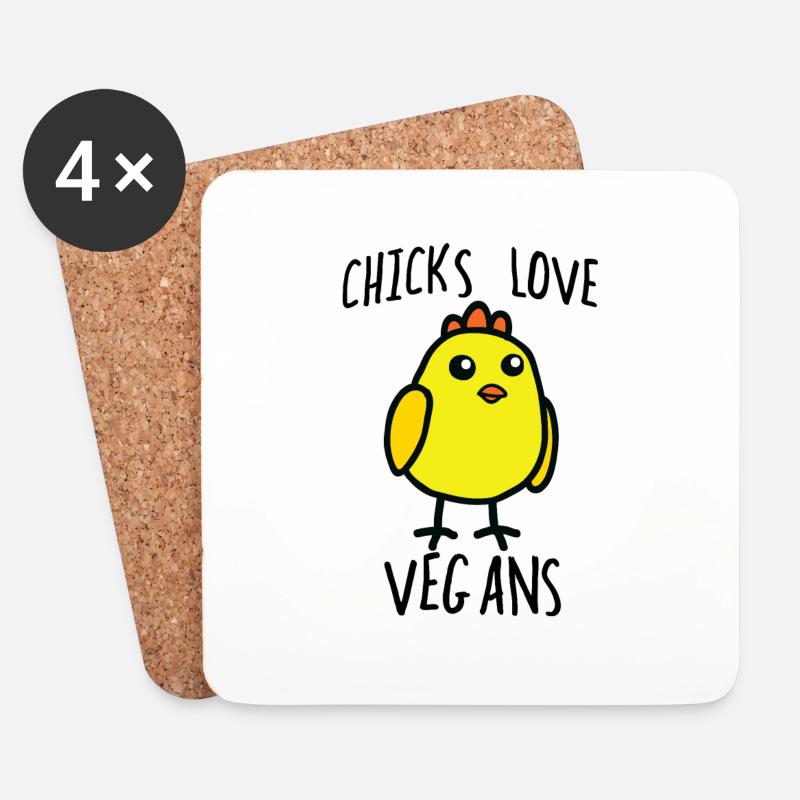 Vegan - Untersetzer (4er-Set) - Weiß