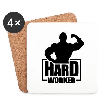 hard_worker_f1 - Dessous de verre (lot de 4) - blanc - Devant