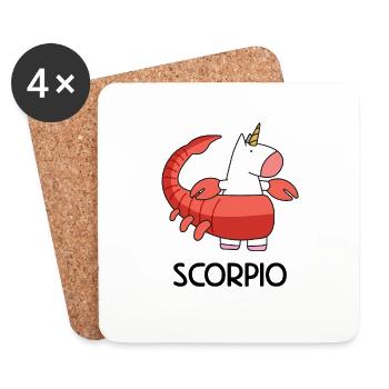 Sternzeichen Skorpion Scorpio Sternbild Einhorn - Untersetzer (4er-Set) - Weiß - Vorne