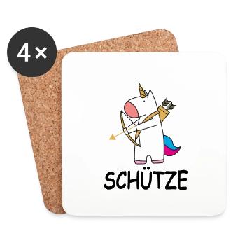 Zodiac Sagittarius unicorn birthday - Coasters (set of 4) - white - Front