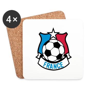 France flag football supporter ecusson7 ba - Coasters (set of 4) - white - Front