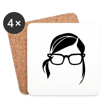 Hipster - Coasters (set of 4) - white - Front
