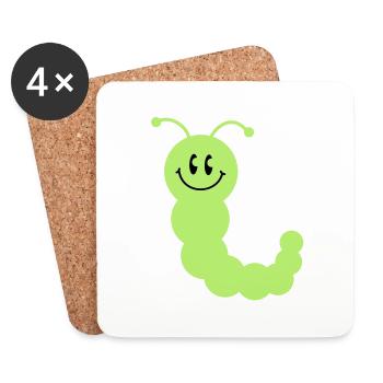 worm__c2 - Coasters (set of 4) - white - Front
