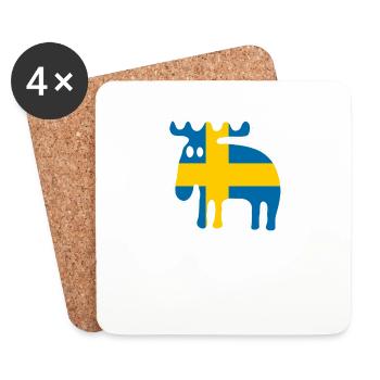 Elk Suède - Dessous de verre (lot de 4) - blanc - Devant