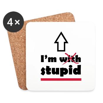 I'm with stupid - Coasters (set of 4) - white - Front