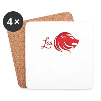 Sternbild Leo Sternzeichen Löwe - Untersetzer (4er-Set) - Weiß - Vorne