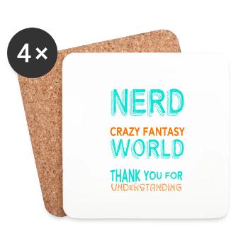 I'm a Book Nerd Tea Love Book gift - Coasters (set of 4) - white - Front