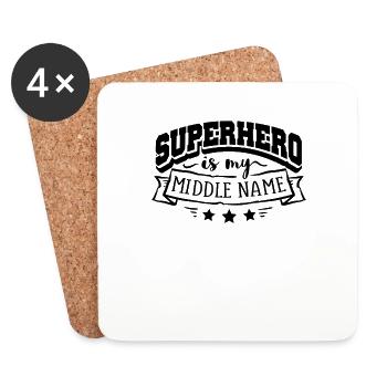 Superhero is my middle name - Coasters (set of 4) - white - Front