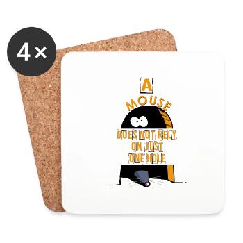 A rat doesn't bet everything on a mouse hole - Coasters (set of 4) - white - Front