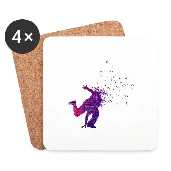 Street Dance - Dessous de verre (lot de 4) - blanc - Devant