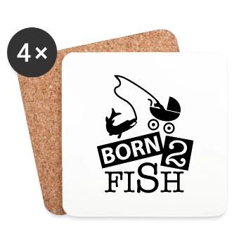 born_2_fish_co1 - Coasters (set of 4) - white - Front