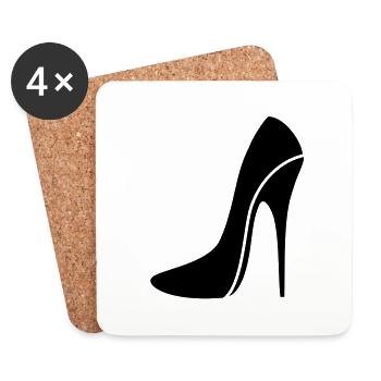 Stiletto sexy / talon haut - deux - Dessous de verre (lot de 4) - blanc - Devant