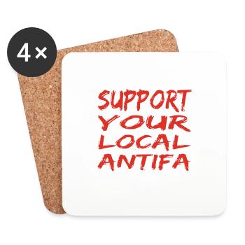 Support Your local antifa! Unterstütz eure Antifa! - Untersetzer (4er-Set) - Weiß - Vorne