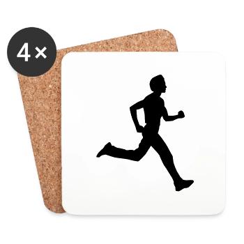 running male - Coasters (set of 4) - white - Front