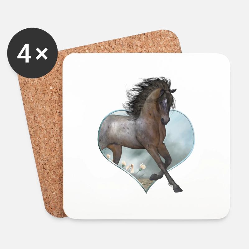 Pferd - Coasters (set of 4) - white