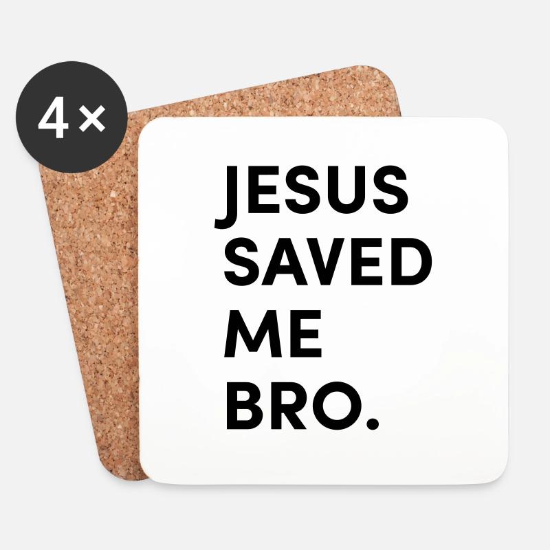 Jesus saved me bro - Untersetzer (4er-Set) - Weiß
