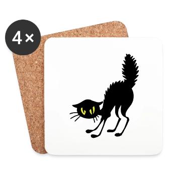 Annoyed cat - Coasters (set of 4) - white - Front