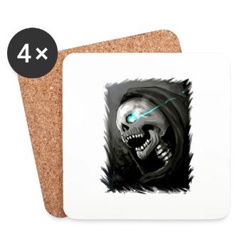 Totenkopf Halloween Tot Grim Reaper Grim Reaper - Coasters (set of 4) - white - Front