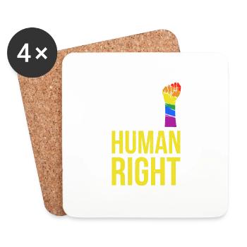 Cooles Love is a Human Right T-Shirt - Untersetzer (4er-Set) - Weiß - Vorne