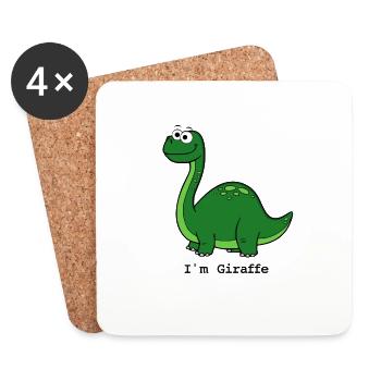 I'm Giraffe - Dessous de verre (lot de 4) - blanc - Devant