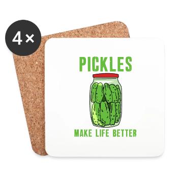 Pickles Make Life Better - Coasters (set of 4) - white - Front
