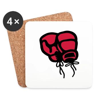 boxhandschuhe_t2 - Coasters (set of 4) - white - Front