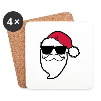 santa_claus_hohoho_4a - Untersetzer (4er-Set) - Weiß - Vorne