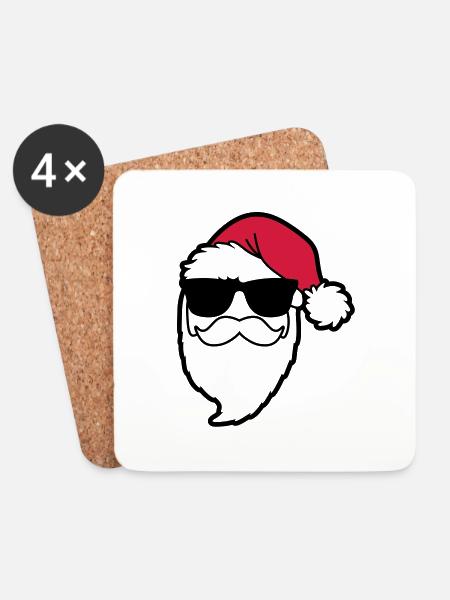 santa_claus_hohoho_4a - Untersetzer (4er-Set) - Weiß