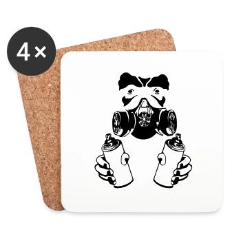 graffiti monkey - Untersetzer (4er-Set) - Weiß - Vorne