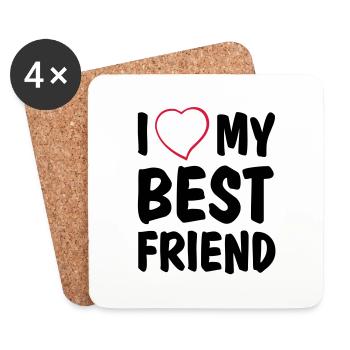 I love my best friend - Coasters (set of 4) - white - Front