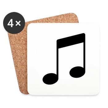 note_icon - Untersetzer (4er-Set) - Weiß - Vorne