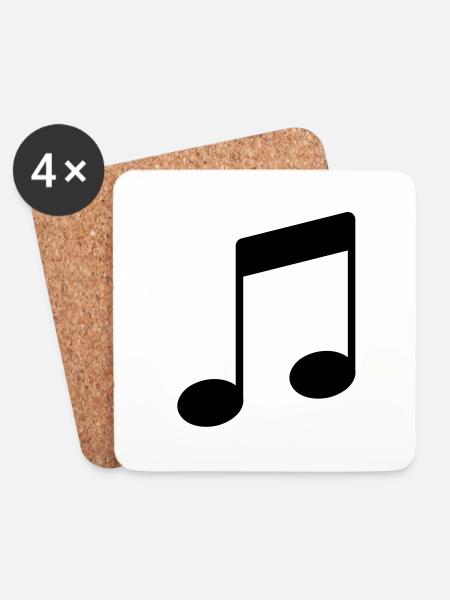 note_icon - Coasters (set of 4) - white