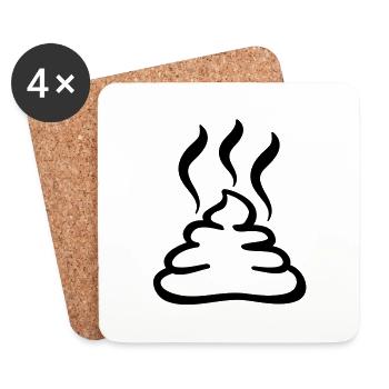 shit_smell__f1 - Coasters (set of 4) - white - Front
